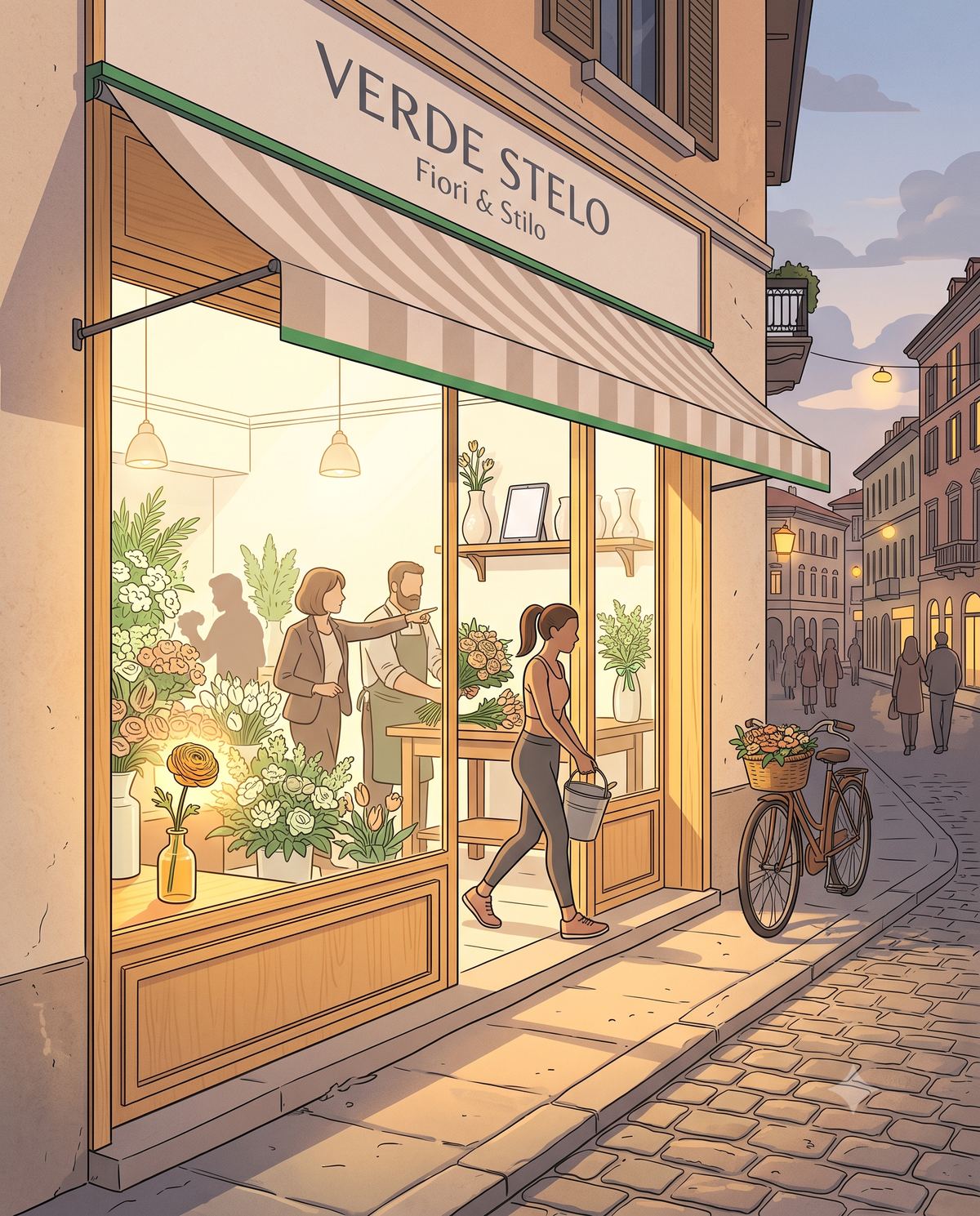Verde Stelo, la vetrina del negozio-sandbox Flor-ai a Milano